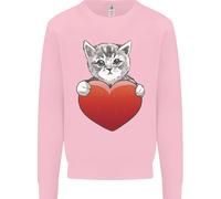 Un Simpatico Gatto con Una Cuore Amore Valentines Giorno Uomo Felpa Maglione