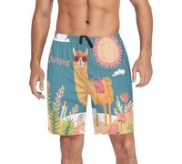 Un simpatico lama su un bellissimo sfondo pigiama pantaloncini da uomo Lounge Sleep Shorts Pjs Bottoms pantaloni, Un lama carino su un bellissimo sfondo, S