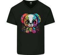 Un Simpatico Orsacchiotto Demone Teschio Uomo Scollo A V Cotone T-Shirt