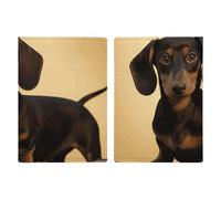 Un simpatico porta passaporto da viaggio con bassotto, custodia per passaporto con slot per carte di credito e slot per carta d'imbarco, organizer per documenti d'identità di famiglia (20 x 13 cm)