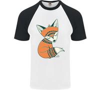 Un Simpatico Tribale Fox DA UOMO S/S Baseball T-Shirt