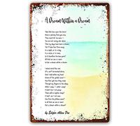 Un sogno dentro un sogno, citazione poetica, cartello in metallo, decorazione da parete, stampa della poesia di Edgar Poe, arte murale di Edgar Allan Poe per la stanza, immagini decorative contempora