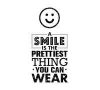 un sorriso è la cosa più bella che puoi indossare Adesivi murali 47.6x97.2cm Decorazione artistica Nero