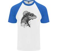 Un Steampunk Iguana Lizard Rettili Uomo S/S Baseball T-Shirt
