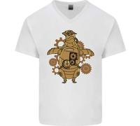 Un Steampunk Pinguino Uomo Scollo A V Cotone T-Shirt
