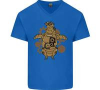 Un Steampunk Pinguino Uomo Scollo A V Cotone T-Shirt