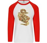 Un Steampunk Serpente Rettili Uomo L/S Baseball T-Shirt