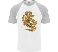 Un Steampunk Serpente Rettili Uomo S/S Baseball T-Shirt