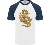Un Steampunk Serpente Rettili Uomo S/S Baseball T-Shirt