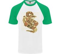 Un Steampunk Serpente Rettili Uomo S/S Baseball T-Shirt
