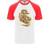 Un Steampunk Serpente Rettili Uomo S/S Baseball T-Shirt