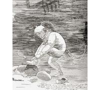 Un subacqueo in acque profonde nel XIX secolo. Da The Strand Magazine pubblicato da gennaio a giugno 1894. Stampa poster di Hilary Jane Morgan (12 x 15)