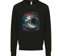 Un Sudario E Scheletro In Un Cimitero Halloween Uomo Sweatshirt Jumper