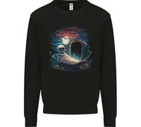 Un Sudario E Scheletro In Un Cimitero Halloween Uomo Sweatshirt Jumper