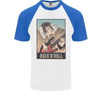 Un Sumo Wrestler Giocare The Chitarra Elettrica DA UOMO S/S Baseball Maglietta