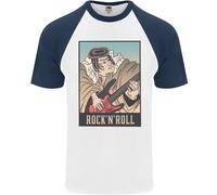 Un Sumo Wrestler Giocare The Chitarra Elettrica DA UOMO S/S Baseball Maglietta