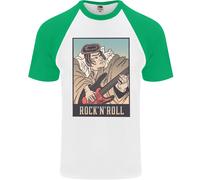 Un Sumo Wrestler Giocare The Chitarra Elettrica DA UOMO S/S Baseball T-Shirt
