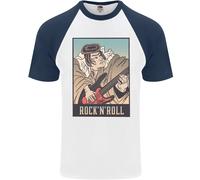 Un Sumo Wrestler Giocare The Chitarra Elettrica DA UOMO S/S Baseball T-Shirt
