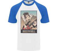 Un Sumo Wrestler Giocare The Chitarra Elettrica DA UOMO S/S Baseball T-Shirt