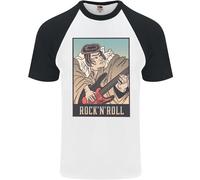 Un Sumo Wrestler Giocare The Chitarra Elettrica DA UOMO S/S Baseball T-Shirt