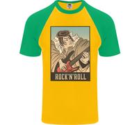 Un Sumo Wrestler Giocare The Chitarra Elettrica DA UOMO S/S Baseball T-Shirt