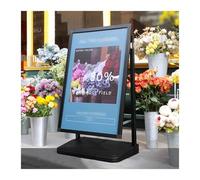 Un supporto per cartelli pubblicitari esterni, espositore antivento per marciapiede per aziende, ufficio, supermercati, ristoranti, cartelloni per pavimentazione