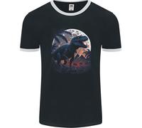 Un T- Rex IN Anteriore Di The Moon Dinosauri Uomo Ringer Fotl