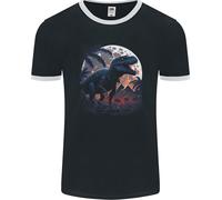 Un T- Rex IN Anteriore Di The Moon Dinosauri Uomo Ringer Fotl