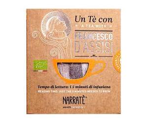 Un tè con Francesco d'Assisi. A tea with Francesco d'Assisi. Con Filtro di tè con blend ispirato al Cantico delle Creature