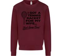 Un Tennis Racchetta per My Wife Migliore Swap Ever Uomo Felpa Maglione