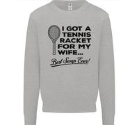 Un Tennis Racchetta per My Wife Migliore Swap Ever Uomo Felpa Maglione