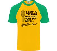 Un Tennis Racchetta per My Wife Migliore Swap Ever Uomo S/S Baseball T-Shirt
