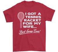 Un Tennis Racchetta per My Wife Migliore Swap Ever Uomo T-Shirt 100% Cotone