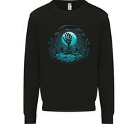 Un Teschio Con La Mano Che Si Alza Da Un Cimitero Uomo Felpa Maglione