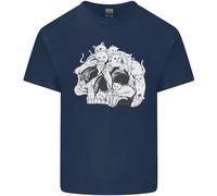 Un Teschio Fatto Di Gatti Uomo Cotone T-Shirt