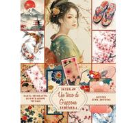 Un tocco di Giappone - Illustrazioni ad acquarello, Carta per scrapbooking, Ephemera: Carta decorativa con illustrazioni ad acquatello, francobolli, ... di journaling, scrapbooking e fai-da-te