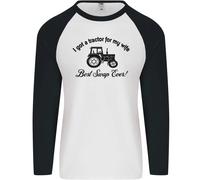Un Trattore per My Wife Divertente Agricoltura Contadino Uomo L/S T-Shirt