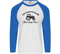 Un Trattore per My Wife Divertente Agricoltura Contadino Uomo L/S T-Shirt