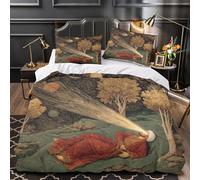 Un uomo con una fluente veste rossa, il suo terzo occhio irradia luce Set Copripiumino,set Di Biancheria Letto Per Microfibra Stampa 3D Motivo,con Federa Ragazze Dei Ragazzi Super King（260x220cm）