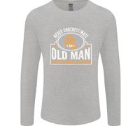 Un Vecchio Con Guanti Da Boxe Divertente Boxer Uomo Maglietta A Manica Lunga