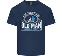 Un Vecchio Uomo Con Una Barca Marinaio Navigante Divertente T-Shirt In Cotone