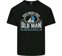 Un Vecchio Uomo Con Una Barca Marinaio Navigante Divertente T-Shirt In Cotone