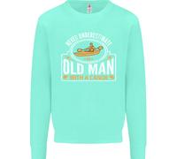 Un Vecchio Uomo Con Una Canoa Che Fa Canoismo Maglione Divertente