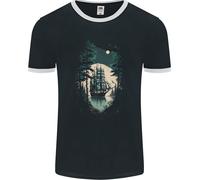 Un Vela Nave Nel Chiarore di Luna Marinaio Uomo Ringer Fotl