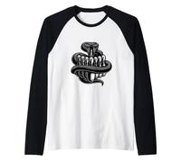 Un Veleno Nero con Birilli Venom Bowling Team Maglia con Maniche Raglan