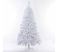 Un vero albero di Natale artificiale, Albero di Natale artificiale bianco con supporto in metallo, facile da montare, diverse dimensioni(180cm/5.9ft)