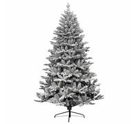Un vero albero di Natale artificiale, Albero di Natale artificiale innevato con supporto in metallo, incernierato, for interni ed esterni, multicolore, 5-7 piedi(5ft)