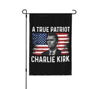 Un vero patriota Charlie Kirk Felpa con cappuccio RIP Charlie 1993 Bandiera da giardino Bandiere da giardino bifacciali Striscione per casa Insegna 28"X40"