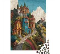 Un vicolo cieco con belle case, Puzzle Sostenibili Con Motivi Per Adulti Da Gioco in Legno Di Alta Qualità 38x26cm/1000pcs