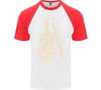 Un Violino Cello DA UOMO S/S Baseball Maglietta